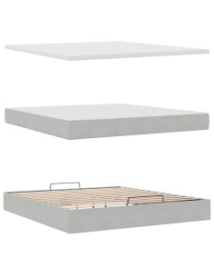 Struttura Letto Pouf con Materassi 160x200 cm in Velluto