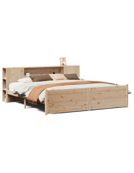 Letto Libreria senza Materasso 180x200 cm in Legno di Pino