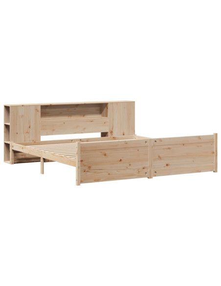 Letto Libreria senza Materasso 180x200 cm in Legno di Pino