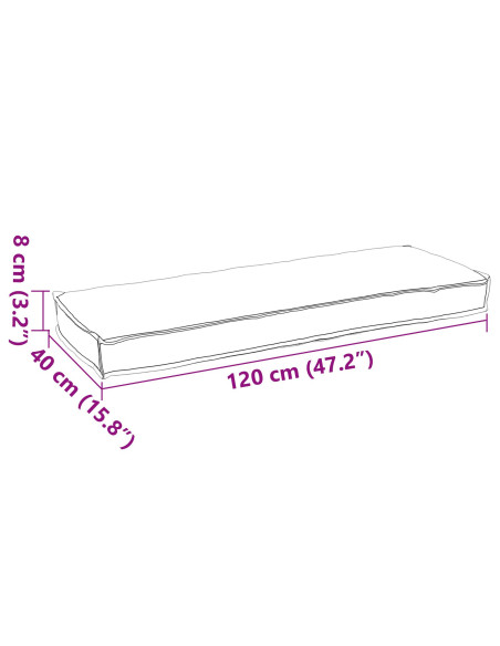 Cuscino da esterno Tortora Poliestere 120 x 40 x 8 cm