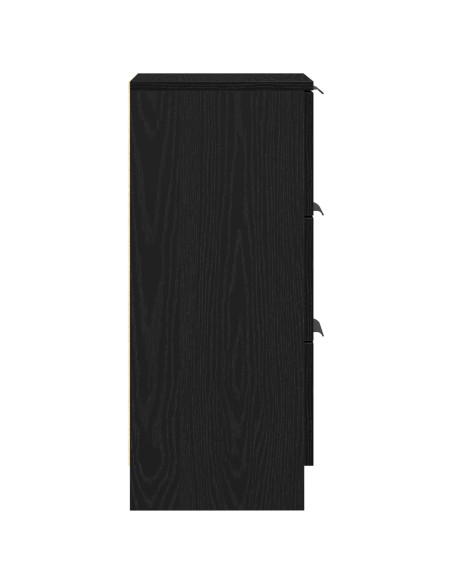 Sideboard in Rovere Nero 30x30x70 cm Realizzato in Legno Ingegnerizzato