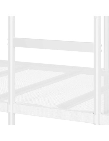 Letto a Castello senza Materasso Bianco 100x190 cm in Acciaio