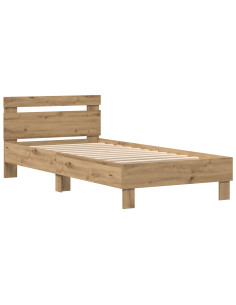 Struttura del letto con led Rovere artigianale 100 x 200 cm