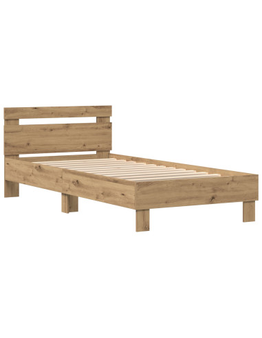 Struttura del letto con led Rovere artigianale 100 x 200 cm