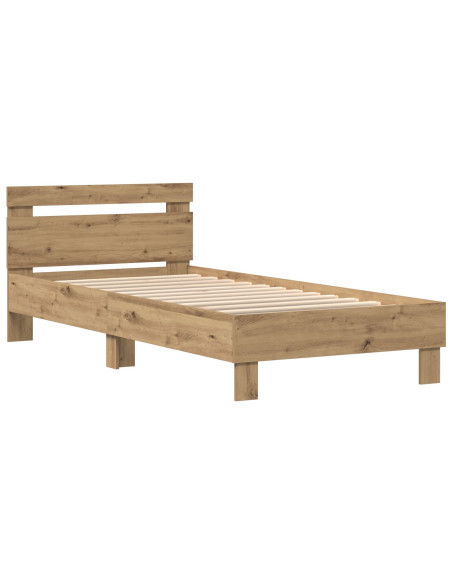 Struttura del letto con led Rovere artigianale 100 x 200 cm