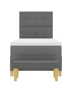 Letto a molle con materasso Grigio scuro 90 x 200 cm Tessuto