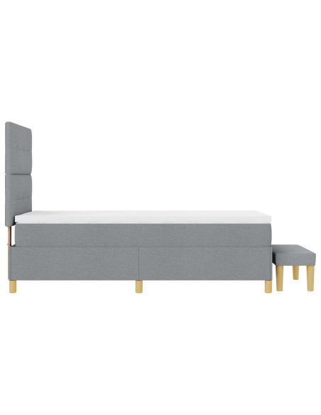 Letto a Rete con Materasso e Panchina Grigio Chiaro 90x200 cm Tessuto