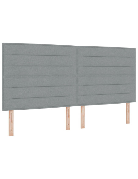 Letto a Molle  con Materasso e Panchina Grigio Chiaro 200x200 cm Tessuto