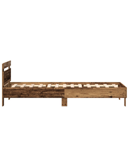 Struttura del letto con luci LED Legno vecchio 75x190 cm Legno ingegnerizzato