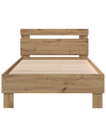 Struttura Letto  con Luci LED Quercia Artigianale 90x190 cm Legno Ingegnerizzato