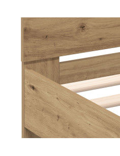 Struttura del letto con led Rovere artigianale 100 x 200 cm 2