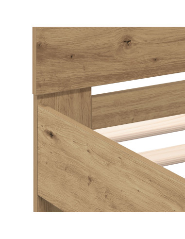 Struttura del letto con led Rovere artigianale 100 x 200 cm