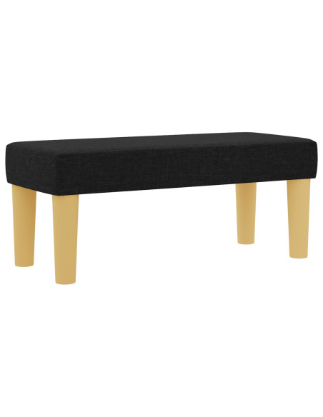 Letto Box Spring con Materasso e Panchina Nero 100x200 cm Tessuto
