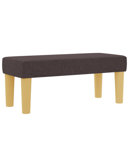 Letto a piattaforma con materasso e panca Marrone scuro 90x200 cm Tessuto