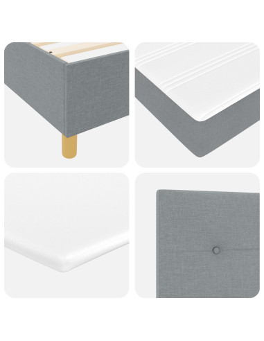 Letto a molle con materasso Grigio chiaro 90 x 200 cm Tessuto