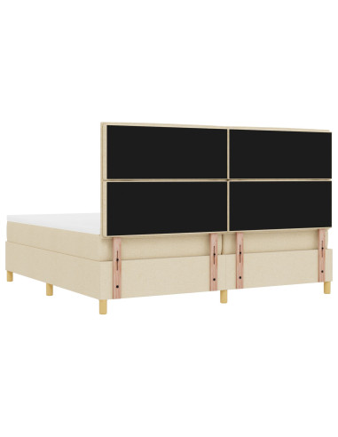 Letto a molle con materasso Crema 200 x 200 cm Tessuto