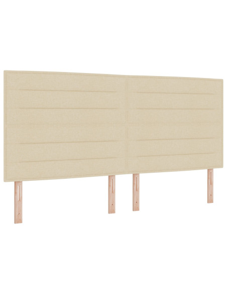 Letto a contenitore  con materasso e panca Panna 200x200 cm Tessuto