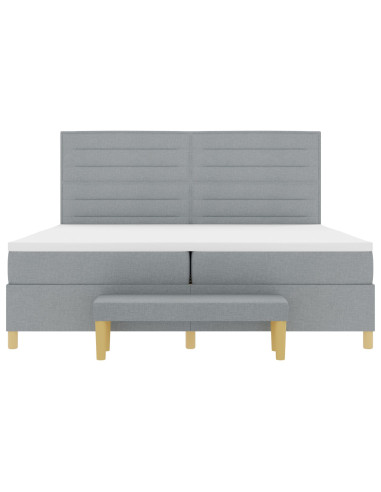 Letto a molle con materasso Grigio chiaro 200 x 200 cm Tessuto