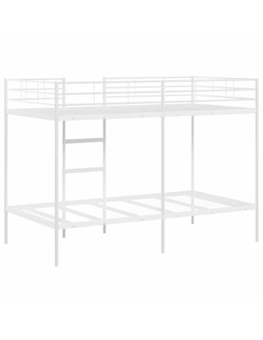 Letto a Castello senza Materasso Bianco 107x203 cm in Acciaio