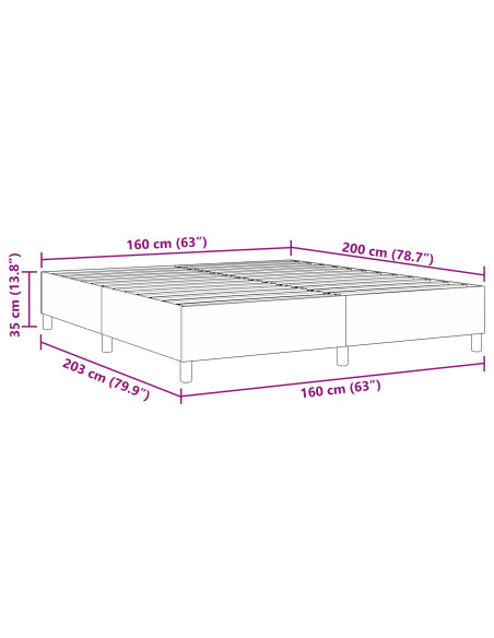 Letto Box Spring Crema 160x200 cm Tessuto a Cordura