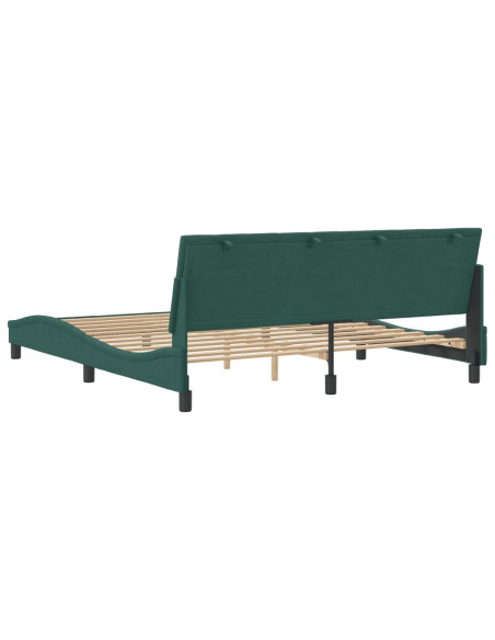 Giroletto senza Materasso Verde Scuro 180x200 cm in Velluto