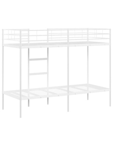 Letto a Castello senza Materasso Bianco 75x190 cm in Acciaio