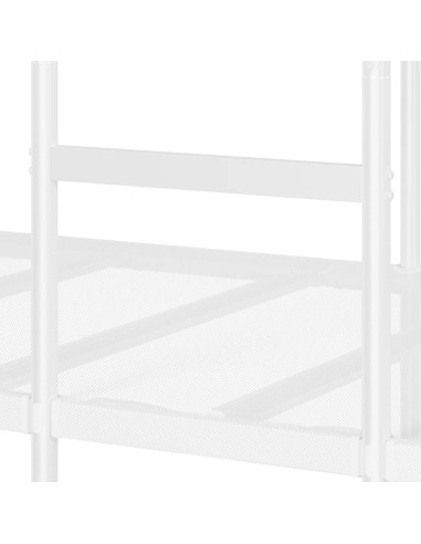 Letto a Castello senza Materasso Bianco 75x190 cm in Acciaio