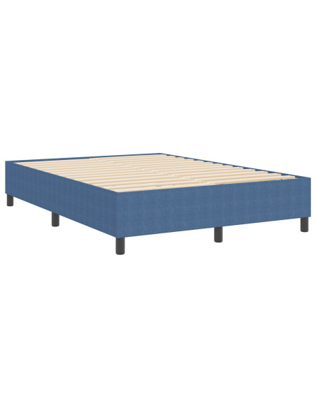 Letto con Rete a Molle Blu 160x200 cm in Tessuto Corduroy