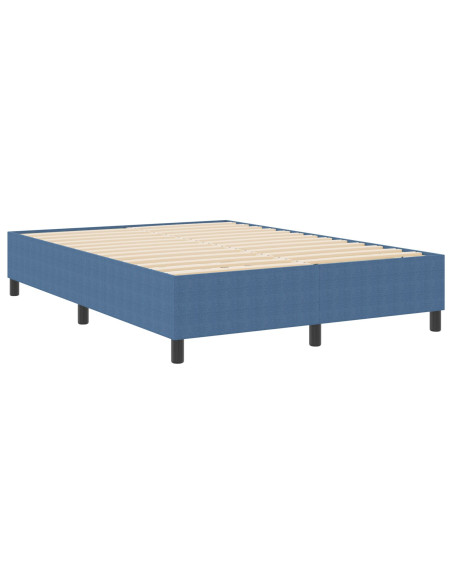 Letto con Rete a Molle Blu 160x200 cm in Tessuto Corduroy