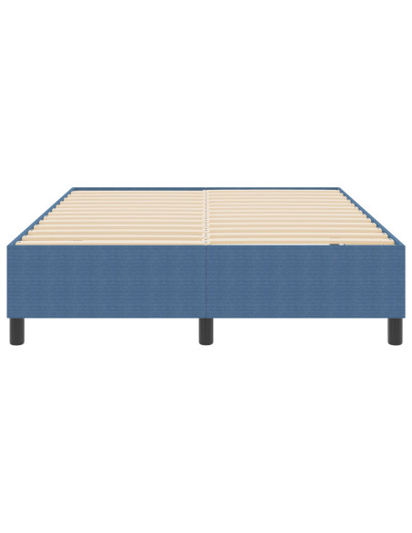 Letto con Rete a Molle Blu 160x200 cm in Tessuto Corduroy