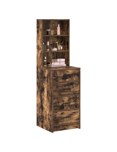 Highboard in Rovere Affumicato 40x41x135 cm in Legno Ingegnerizzato