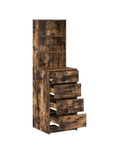 Highboard in Rovere Affumicato 40x41x135 cm in Legno Ingegnerizzato