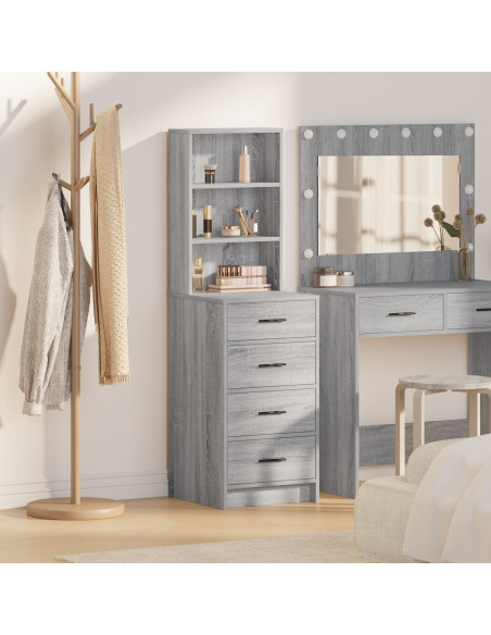 Highboard Grigio Sonoma 40x41x135 cm in Legno ingegnerizzato