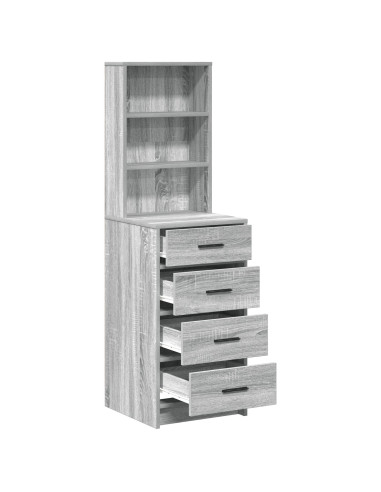 Credenza Grigio sonoma 40 x 41 x 135 cm Legno multistrato