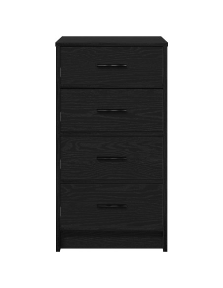 Mobiletto Nero Rovere 40x41x75 cm Legno ingegnerizzato