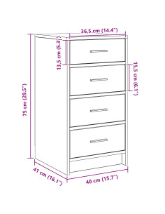 Credenza rovere sonoma 40 x 41 x 75 cm Legno multistrato 2