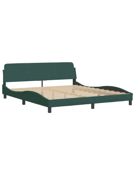 Giroletto con Luci LED Verde Scuro 180x200 cm in Velluto