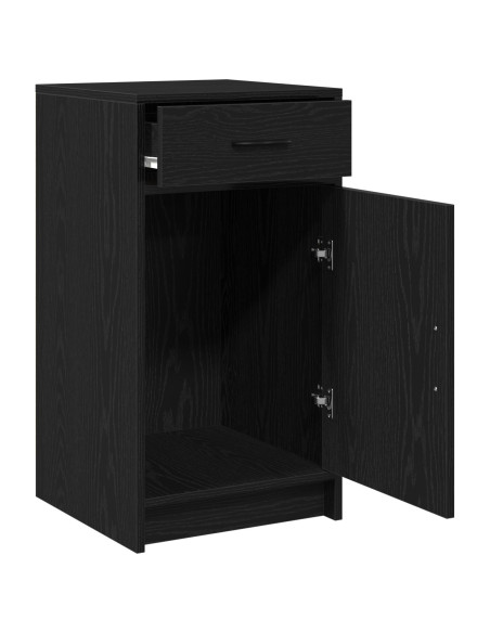 Sideboard Nero Rovere 40x41x75 cm Legno ingegnerizzato