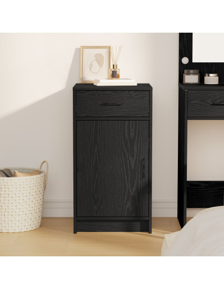 Sideboard Nero Rovere 40x41x75 cm Legno ingegnerizzato