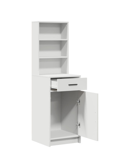 Highboard Bianco 40x41x135 cm in Legno Ingegnerizzato