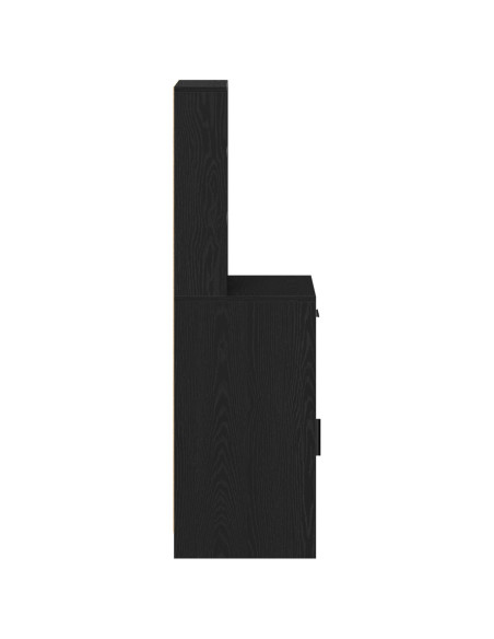 Mobile Alto Nero Rovere 40x41x135 cm in Legno Ingegnerizzato