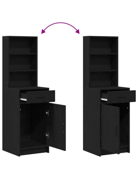 Credenza Rovere Nero 40 x 40,5 x 135 cm Legno multistrato