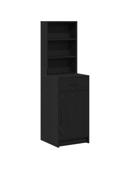 Mobile Alto Nero Rovere 40x41x135 cm in Legno Ingegnerizzato