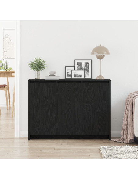 Mobile Nero Rovere 102x33x75 cm in Legno Ingenerizzato