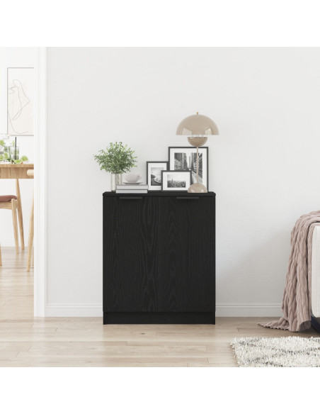 Credenza Nero Rovere 60x30x70 cm Legno ingegnerizzato