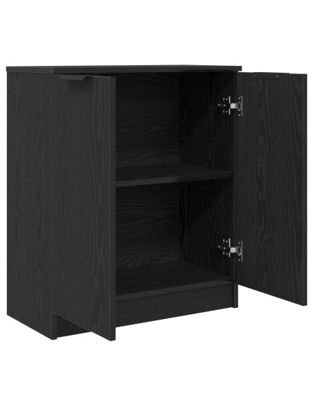 Credenza Nero Rovere 60x30x70 cm Legno ingegnerizzato