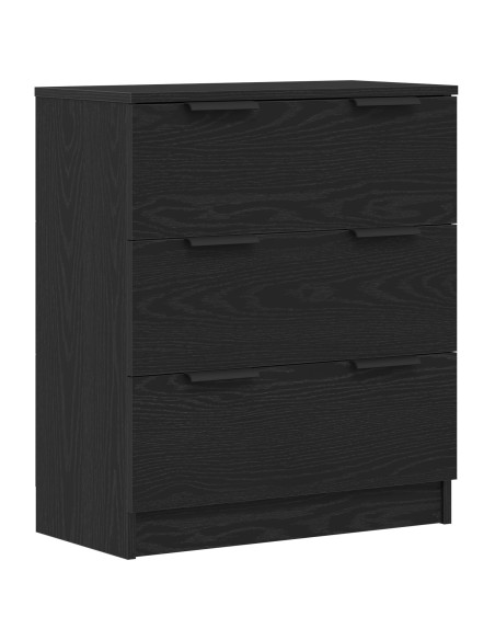 Credenza nera in rovere 60x30x70 cm in legno ingegnerizzato