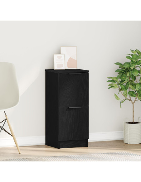 Credenza in Quercia Nera - 30x30x70 cm, Realizzata in Legno Ingengnerizzato