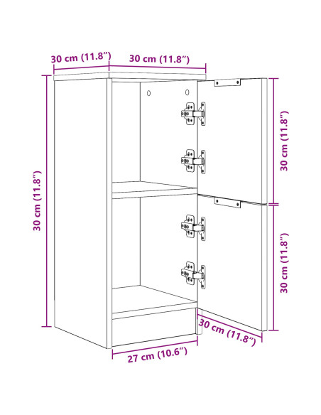 Credenza in Quercia Nera - 30x30x70 cm, Realizzata in Legno Ingengnerizzato