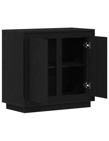 Credenza Rovere Nero 80 x 40 x 75 cm Legno multistrato